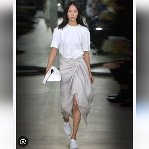 NWT Joseph Wrap Fran Skirt Metallic Twill Designer